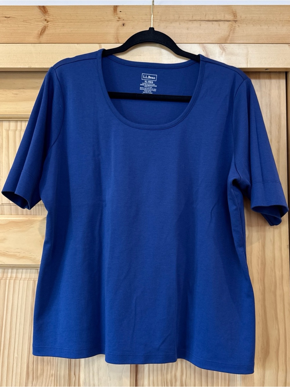 L.L. Bean Women’s Scoop Neck Short Sleeve Top —  Blue